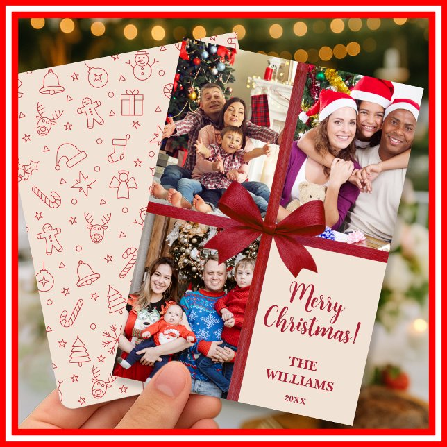 God Jul Elegant Slinga Present Foto Collage  Julkort (Skapare uppladdad)