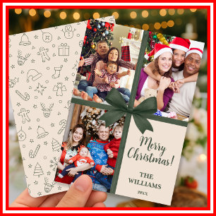 God Jul Elegant Slinga Present Foto Collage Julkort