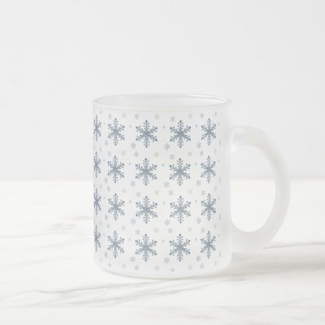 God Jul Elegant Snöflinga Holiday Vinter Frostad Glasmugg (Höger)