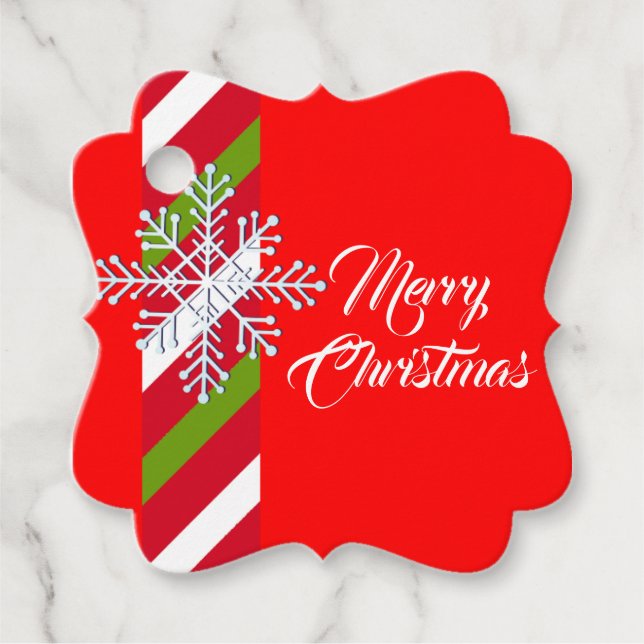 God jul Elegant Snowflake Gåvor Etiketter (Framsida)
