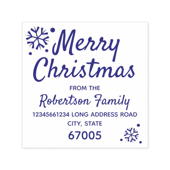 God jul Elegant Snowflake Returadress Självfärgande Stämpel (Design)