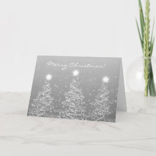God jul Elegant Sparkling Träd Silver Helgkort