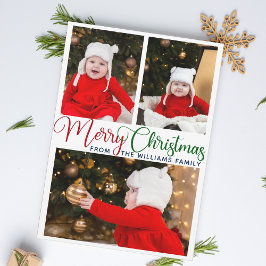 God jul Elegant Typografi 3 fotocute Julkort