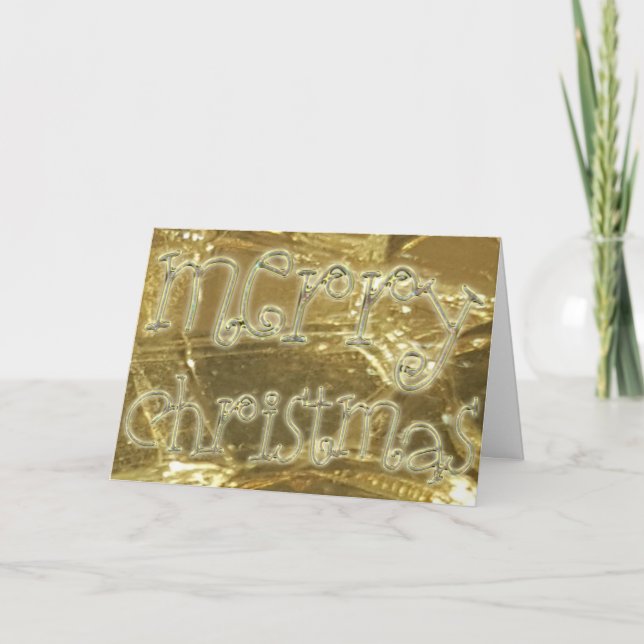 God jul Elegant Typografi Guld Glitter Helgkort (Framsida)
