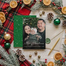 God Jul Elegant Vitt Skript Familjefoto