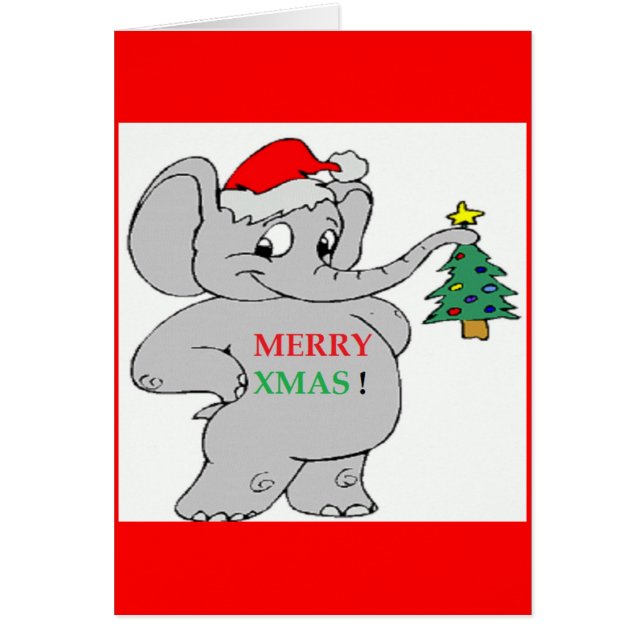 ’GOD JUL’ ELEPHANT HÄLSNINGSKORT (Framsidan)