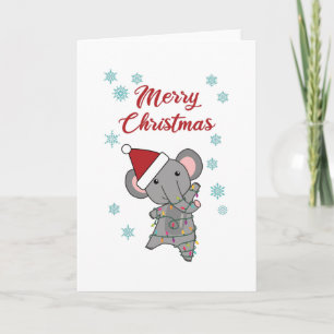 God jul Elephant Snö Winter Elephanes Kort