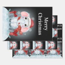 God jul Elephant Wrapping Papper Lakan