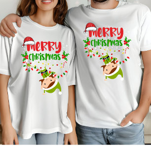 God jul Elf Matching Family Modern Julafton T Shirt