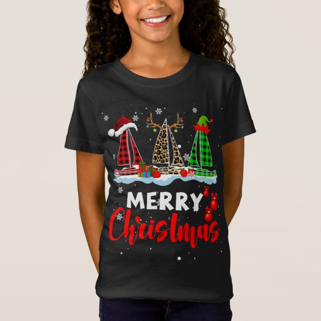 God jul ELF Reindeer Santa Play Leopard S T Shirt (Framsida)