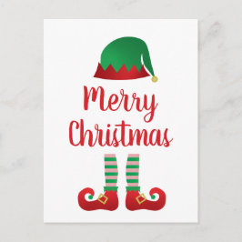 God jul Elf-utsmyckningsröd typografi Vykort