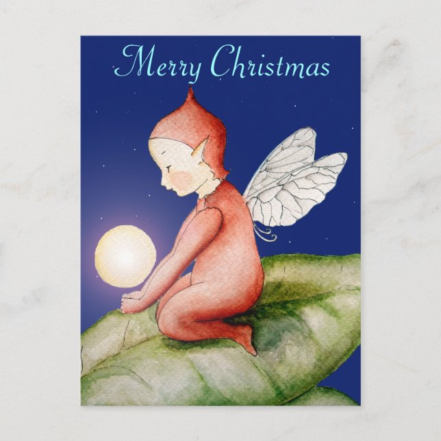 God jul Elf-vykort Helg Vykort (Framsida)