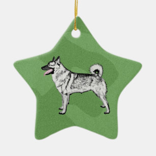 God jul Elkhound Julgransprydnad Keramik