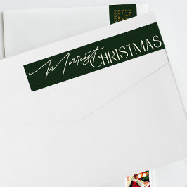 God jul Emerald Grönt Returadress Etikettband