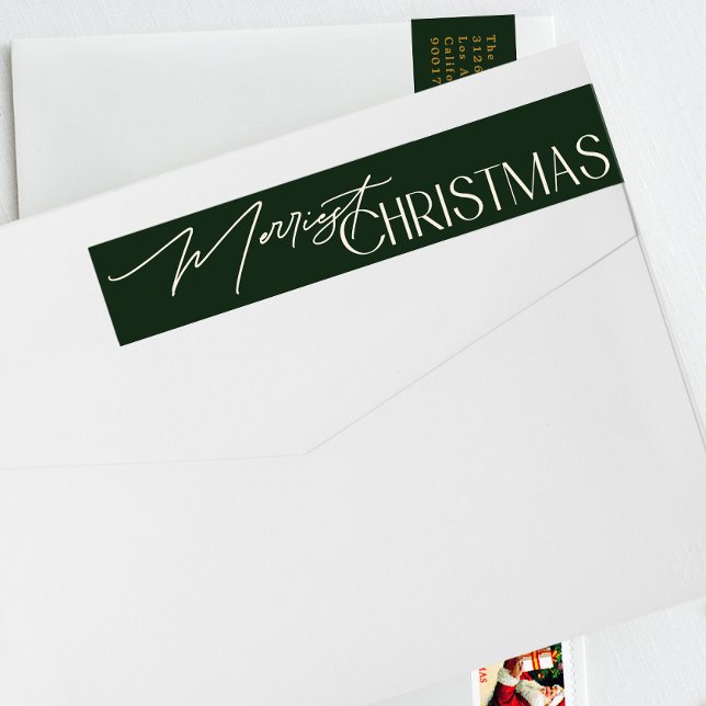 God jul Emerald Grönt Returadress Etikettband (Skapare uppladdad)