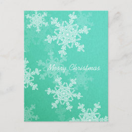God jul Emerald White Snowflake Minimalist Helg Vykort