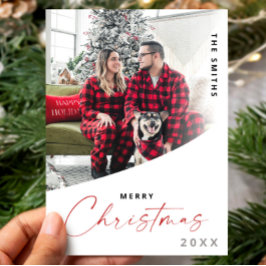 God Jul En Foto Script Klassisk Modern Julkort
