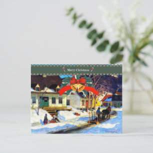 God jul, en gata i en by i Québec Vykort