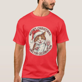 God jul, en Klo för Firande-katt T Shirt