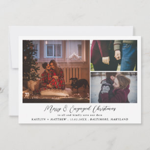 God jul Engagerat Spara datumfoto Julkort