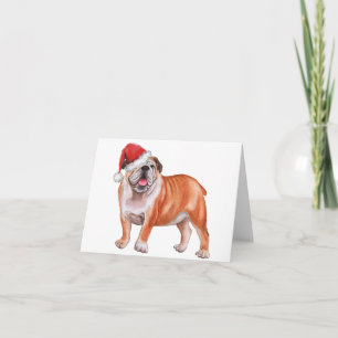 God jul Engelska Bull DOG-gratulationskort Kort