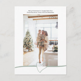 God jul Enkel Elegant HjärtPersonlig Helg Vykort