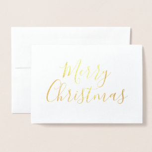 God jul enkel kalligrafi Guld Folierat Kort