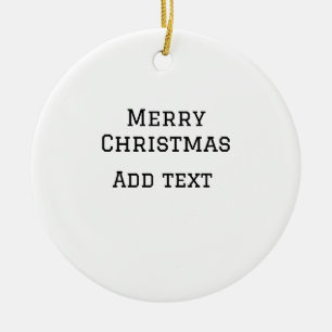God jul, enkel, minimal, lägg till namn-texthanter julgransprydnad keramik