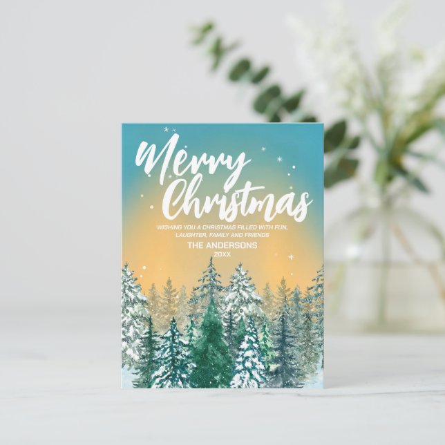 God jul Enkel Modern vit skrift högtid Vykort (Stående Fram)