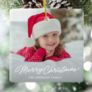 God jul, enkelt, ett foto julgransprydnad keramik