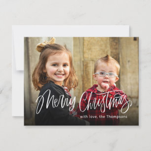 God jul - enkelt fotorött Helgdag Julkort