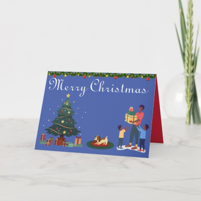 GOD JUL ETHNIC AFRICAN AMERICAN FAMILY KORT (Framsida)