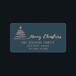 God jul-etikett för det minimalistiska ro-skriptet adressetikett<br><div class="desc">Minimalistiskt modernt skript God jul Julgran. Modern och attraktiv professionell med contemporary pekdon. En liten elegans och stil.Anpassa med din monograminformation till att börja med,  namn och adress.</div>