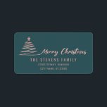 God jul-etikett för det minimalistiska ro-skriptet adressetikett<br><div class="desc">Minimalistiskt modernt skript God jul Julgran. Modern och attraktiv professionell med contemporary pekdon. En liten elegans och stil.Anpassa med din monograminformation till att börja med,  namn och adress.</div>