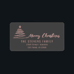 God jul-etikett för det minimalistiska ro-skriptet adressetikett<br><div class="desc">Minimalistiskt modernt skript God jul Julgran. Modern och attraktiv professionell med contemporary pekdon. En liten elegans och stil.Anpassa med din monograminformation till att börja med,  namn och adress.</div>