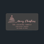 God jul-etikett för det minimalistiska ro-skriptet adressetikett<br><div class="desc">Minimalistiskt modernt skript God jul Julgran. Modern och attraktiv professionell med contemporary pekdon. En liten elegans och stil.Anpassa med din monograminformation till att börja med,  namn och adress.</div>