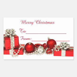 God jul-etikett rektangulärt klistermärke