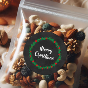 God jul-etiketter, gift-Märkre, Helgdag-behandling Runt Klistermärke