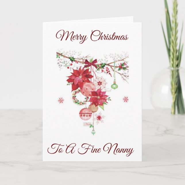 GOD JUL *ETT BRA NANNY* HELGDAG-KORT HELGKORT (Framsida)