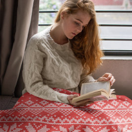 God jul Fair Isle Red & White Filt