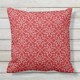 God jul Fair Isle stickade Red mönster Kudde