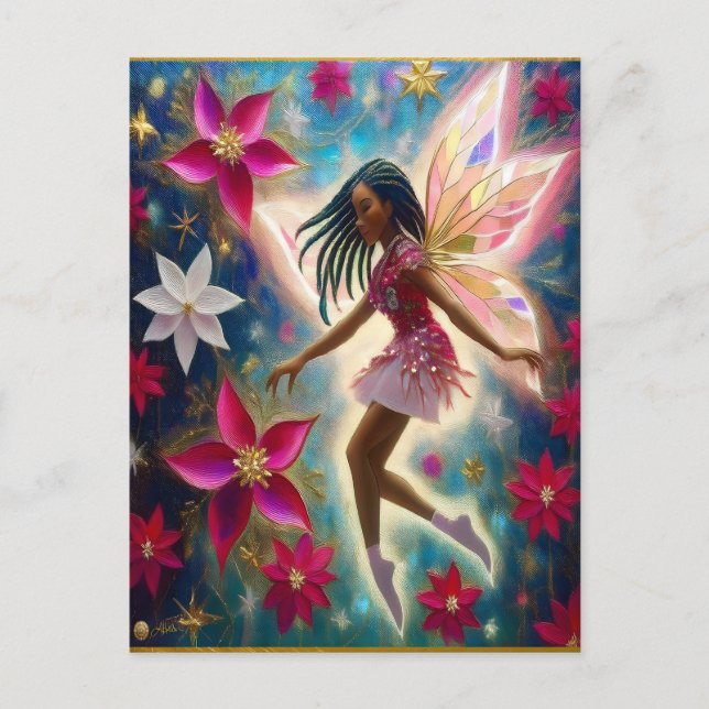 God Jul - Fairy Collection - Cornrows Braids Hair Vykort (Framsida)