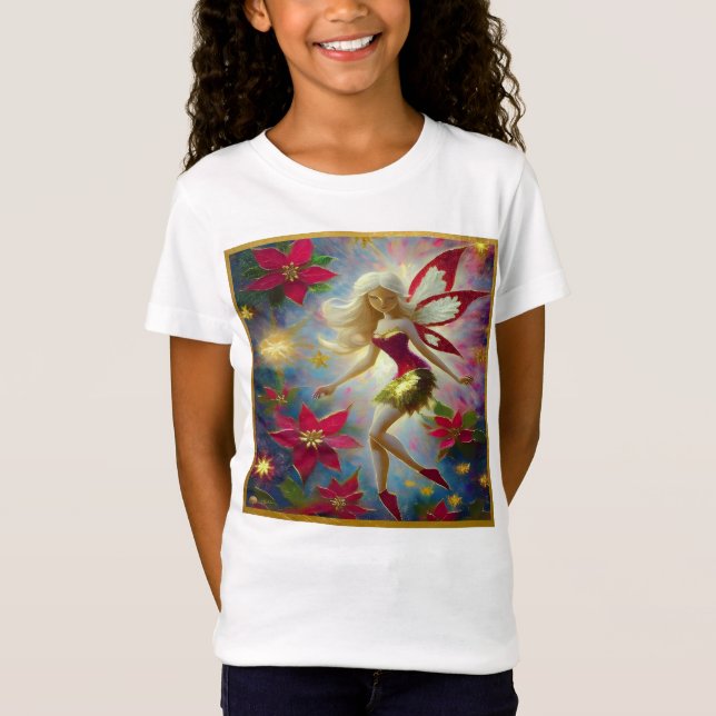 God Jul - Fairy Collection - Platinum Blonde Hair T Shirt (Framsida)