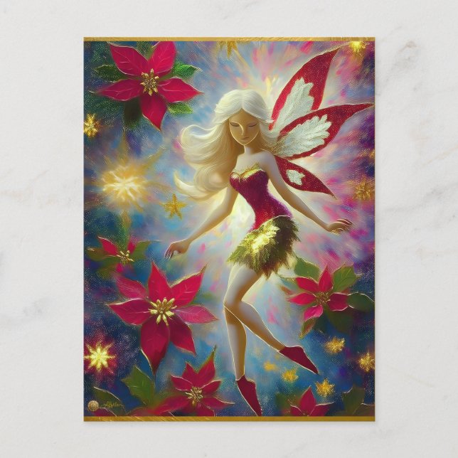 God Jul - Fairy Collection - Platinum Blonde Hair Vykort (Framsida)