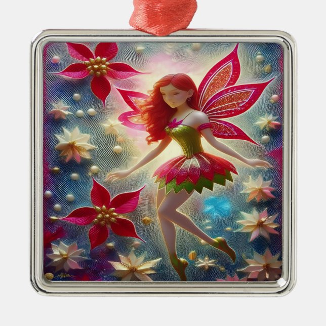 God Jul - Fairy Collection - Red Hair Julgransprydnad Metall (Framsidan)