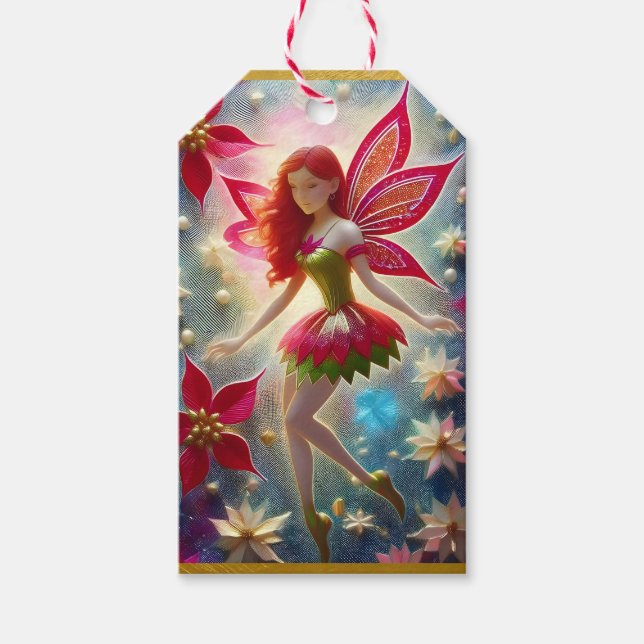 God Jul - Fairy Collection - Red Hair Presentetikett (Framsidan)