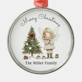 God jul Fairy och Träd Personlig Gift Julgransprydnad Metall