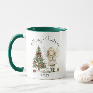 God jul Fairy och Träd Personlig Gift Mugg
