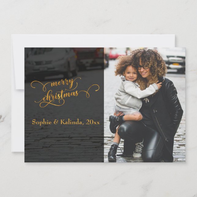 God Jul Fals Guld Folie Typografi Julkort (Framsida)