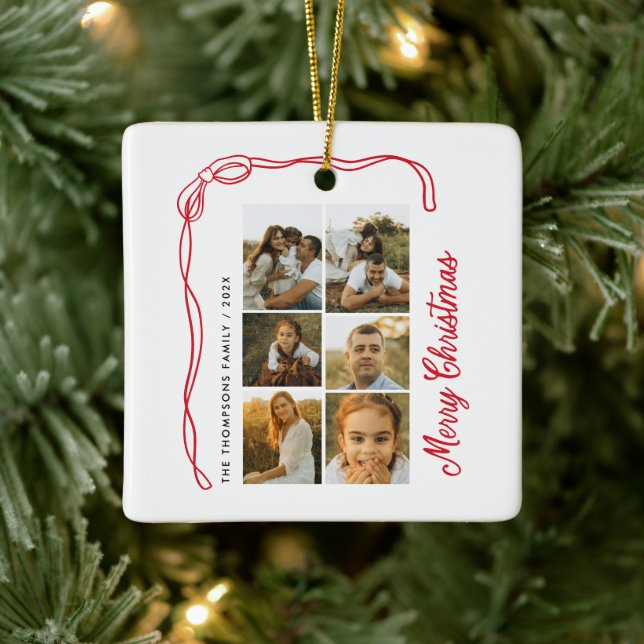 God jul familj 6 bilder julgransprydnad keramik (Träd)